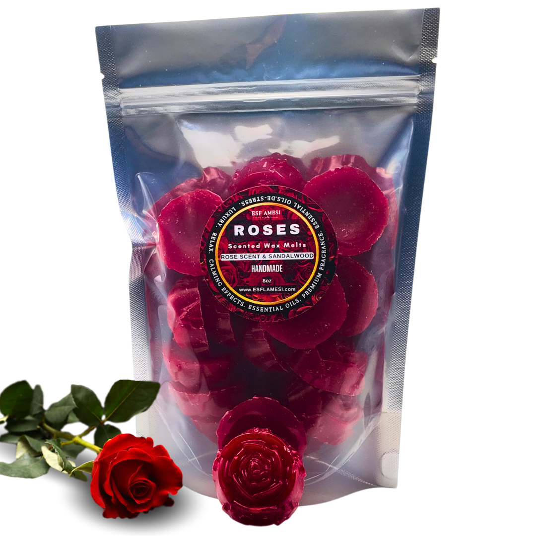 Bag of Roses Wax Melts | Strongly Scented | Rose + Sandalwood (8oz Bag)