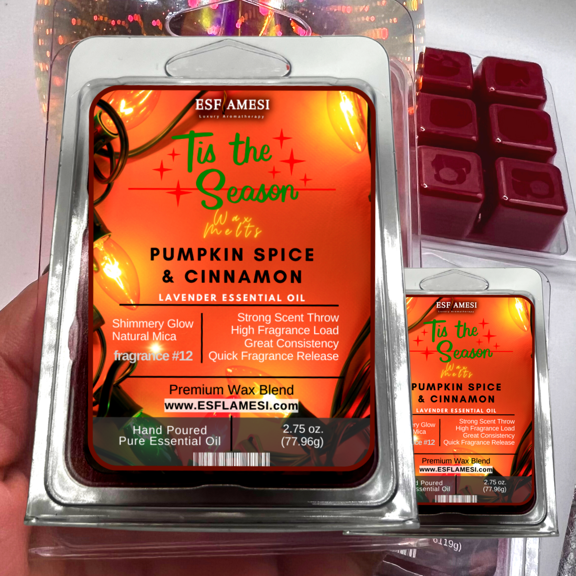 Mindful Design 8 Pack Scented Wax Melts/cubes/tarts - Apple Cinnamon Clean Cotton Lavender Pumpkin Spice Sage Citrus Strawberry & Vanilla - Strong